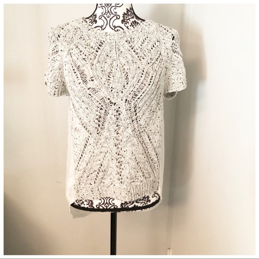 Love Stitch Knit and Sheer Top